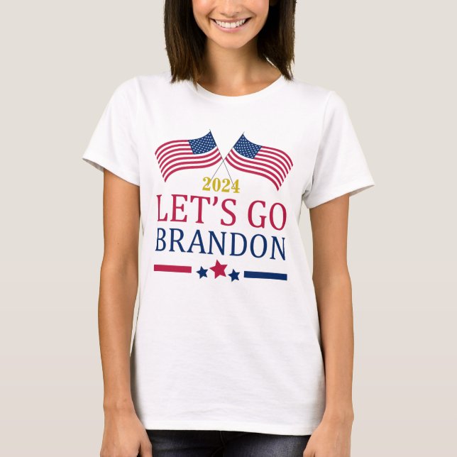 Allez Brandon 2024 USA Stars Drapeau T-Shirt (Devant)