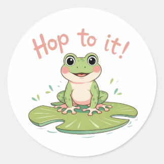 Allez-y ! Sticker Lily Pad Grenouille mignonne