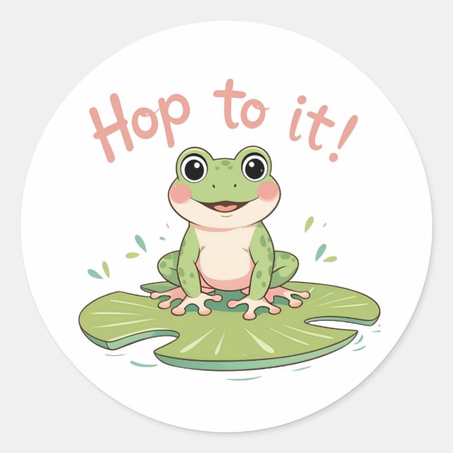 Allez-y ! Sticker Lily Pad Grenouille mignonne (Devant)
