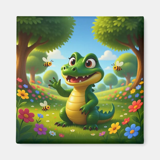 Alligator Andy – Kids Art Magnet - Hello Bees (Devant)