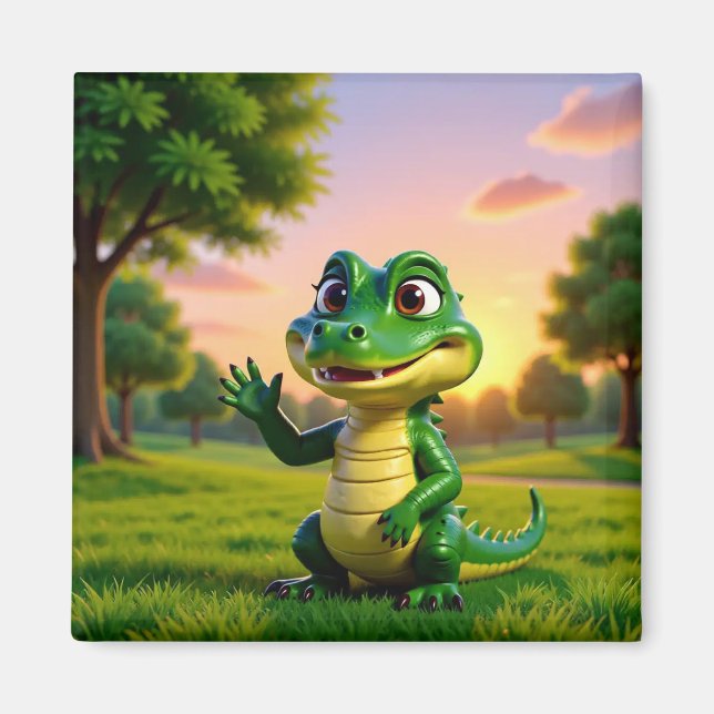 Alligator Andy – Kids Art  Magnet - Hi (Devant)