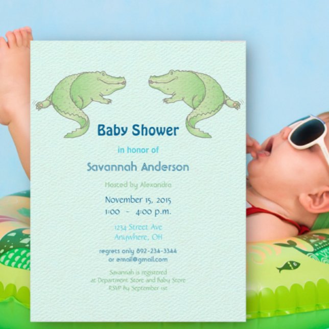 Alligator Baby Boy Shower Invitations (Créateur téléchargé)