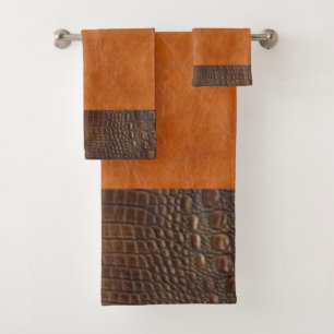 Alligator Brown Cacher et Carmel Cuir Vintage