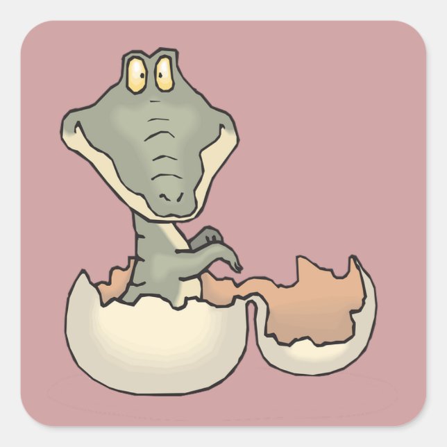 Alligator de bébé à l'éclosion d'Oeuf Stickers (Devant)