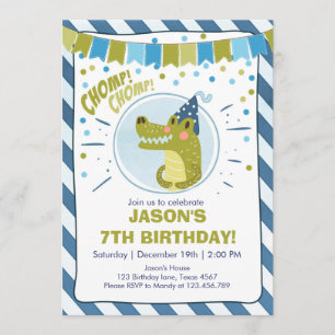 Alligator invitation anniversaire Alligator party