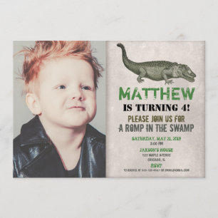 Alligator invitation d'anniversaire, photo de croc