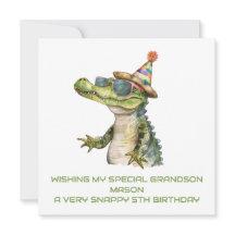 Alligator personnalisé Carte d'anniversaire Son Gr