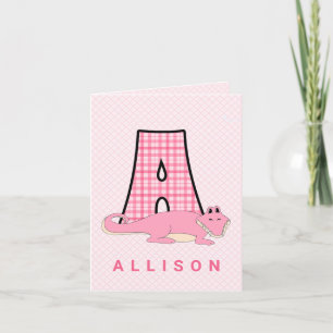 Alligator rose Merci Monogramme A pour enfants