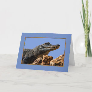Alligator souriant, Carte d'anniversaire, Humour