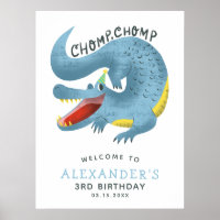 Alligator Theme Boys Anniversaire Fête Affiche de