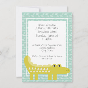 Alligator Vert Bébé Garçon Douche Invitations