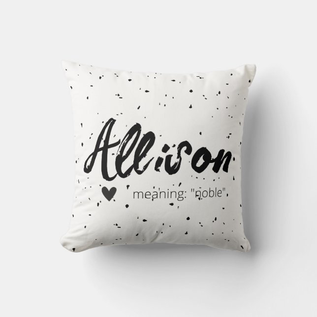 Allison Nom Signification Minimal Moderne Coussin  (Recto)