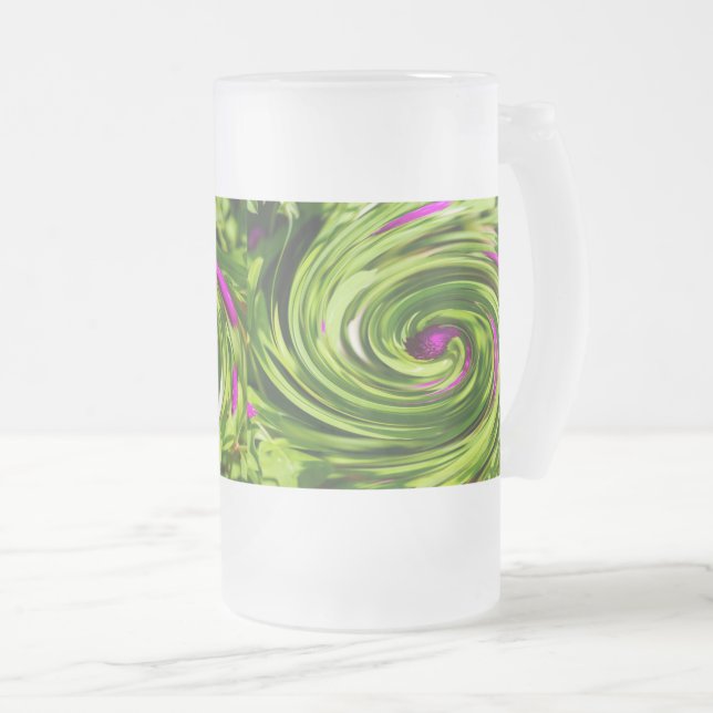 Allium Abstrait Verre Frosted Beer Mug (Devant droit)