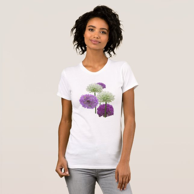 Allium White and Purple Flowers App. T-shirts (Devant entier)