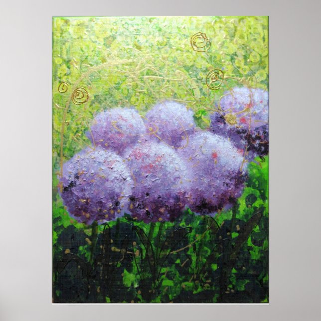 Alliums à Laycock 18inx24in Valeur Poster Matte (Devant)