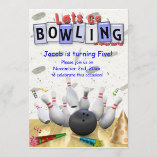 Allons au Bowling ! Invitation à la fête d'anniver