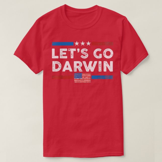 Allons Darwin US Drapeau Vintage T-shirt Copie (Design devant)