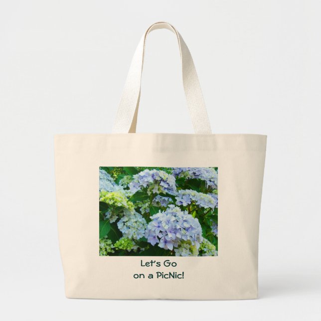 Allons faire un pique-nique ! Sac bleu Hydrangeas (Devant)
