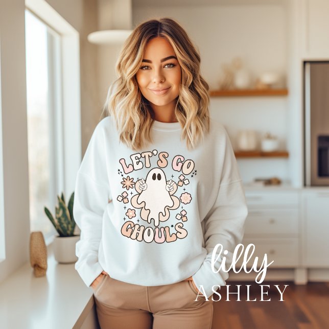 Allons Ghouls Éffrayant Ghost Halloween Sweatshirt (Créateur téléchargé)