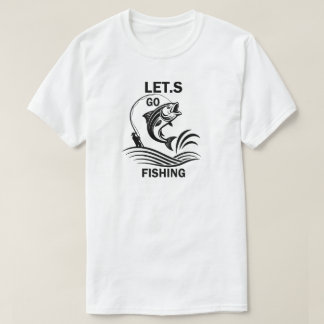 Allons pêcher T-shirt graphique vintage