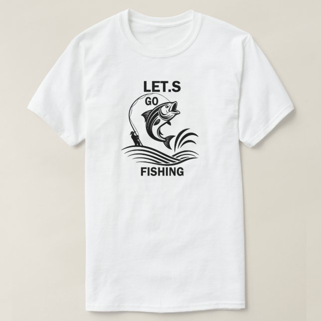Allons pêcher T-shirt graphique vintage (Design devant)