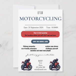 Allons sur la carte d'invitation pour moto