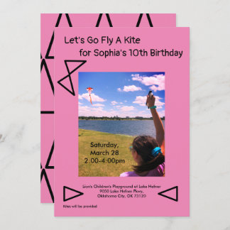 Allons voler un cerf-volant Invitation fête d'anni