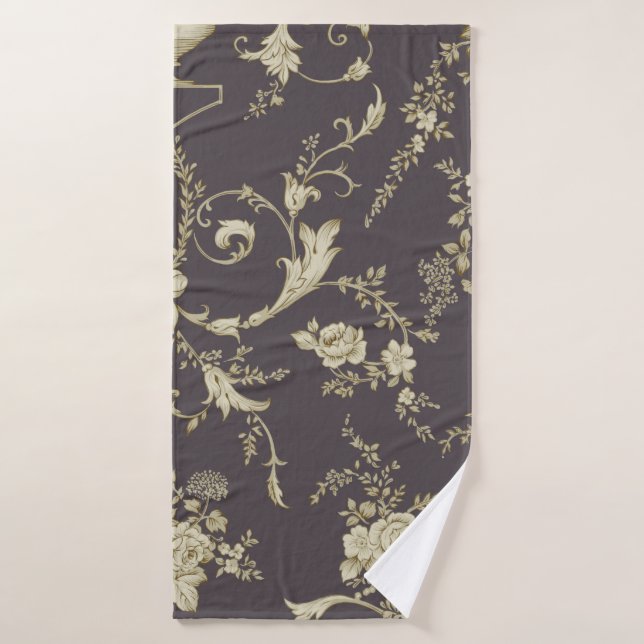 Allover fleurs multi-motifs ornement Parement sans (Serviette de bain)