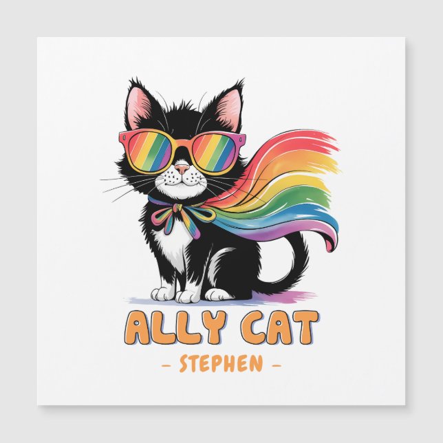 Ally Cat - Rainbow Cat LGBTQ Pride (Devant)