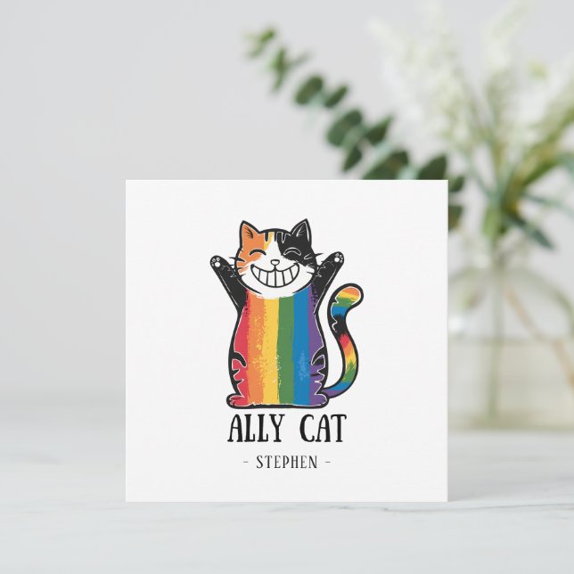 Ally Cat - Rainbow Cat LGBTQ Pride (2) (Debout devant)