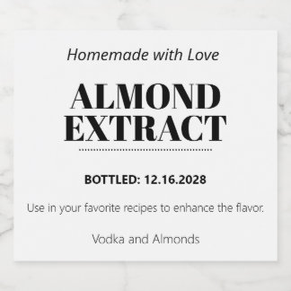 Almond Extract Modern Label Sticker ZEX_001b