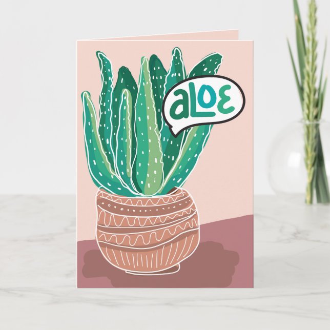 Aloe You Vera Beaucoup Pun Love Carte de voeux (Devant)