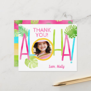 Aloha Anniversaire Tropical Luau Carte de remercie