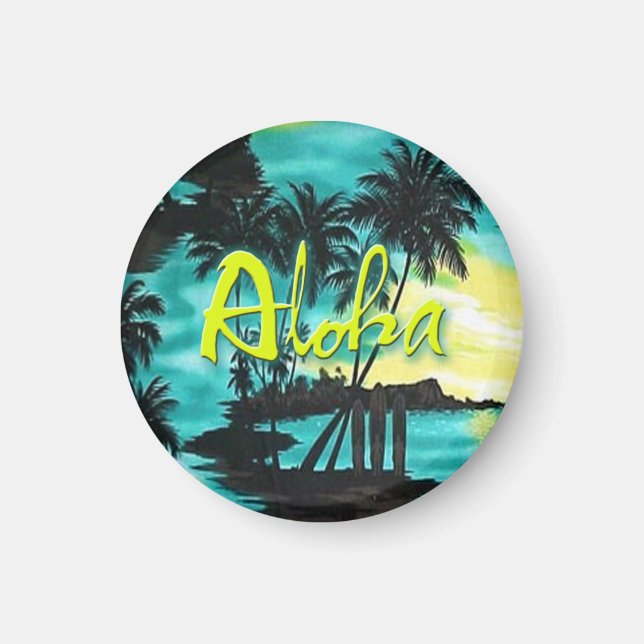 Aloha Aqua - Magnet de coucher de soleil (Devant)
