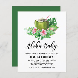Aloha Baby shower de noix de coco d'aquarelle