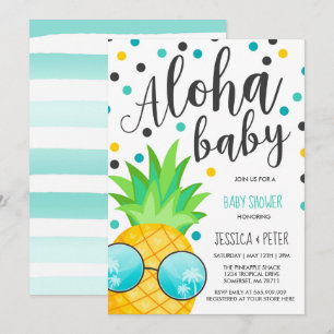 Aloha Baby shower Invitation Baby shower ananas
