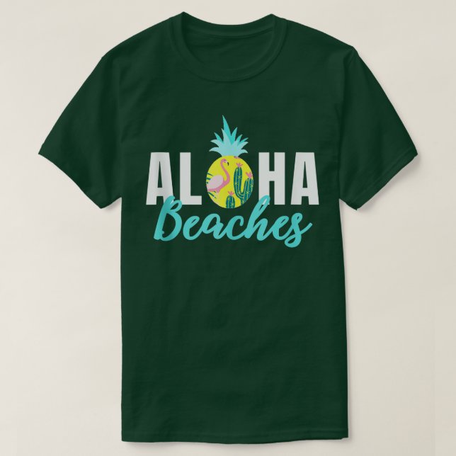Aloha Beaches Ananas Hawaiian Hommes Femmes TShirt (Design devant)