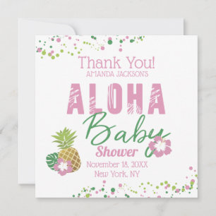 Aloha Bébé rose vert vert Merci d'ananas tropical