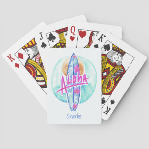 Aloha cartes de jeu nommées faites sur commande de
