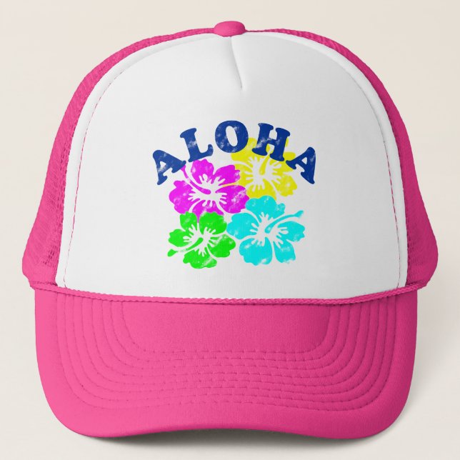 Aloha Casquette coloré Fleurs hawaïennes | Cadeau  (Devant)