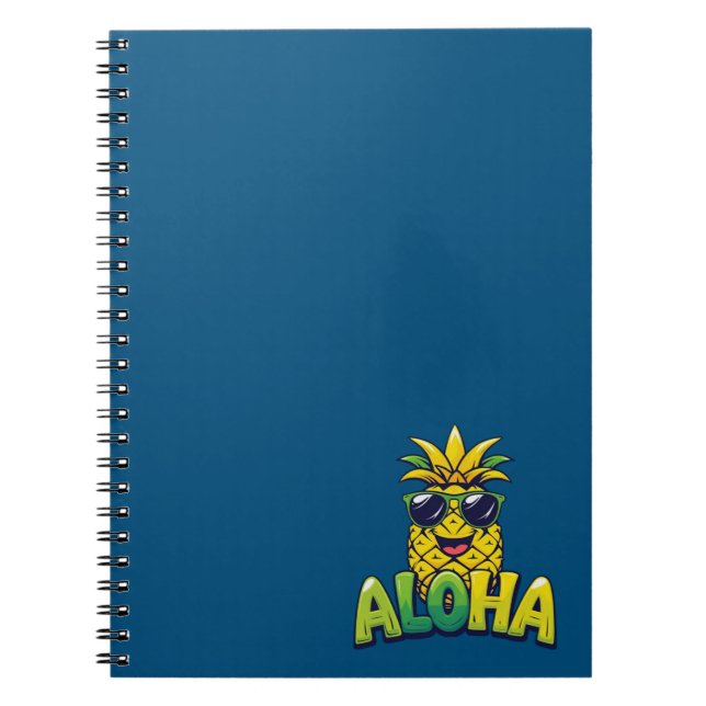 Aloha Collection ananas Carnet Turquoise spirale (Devant)