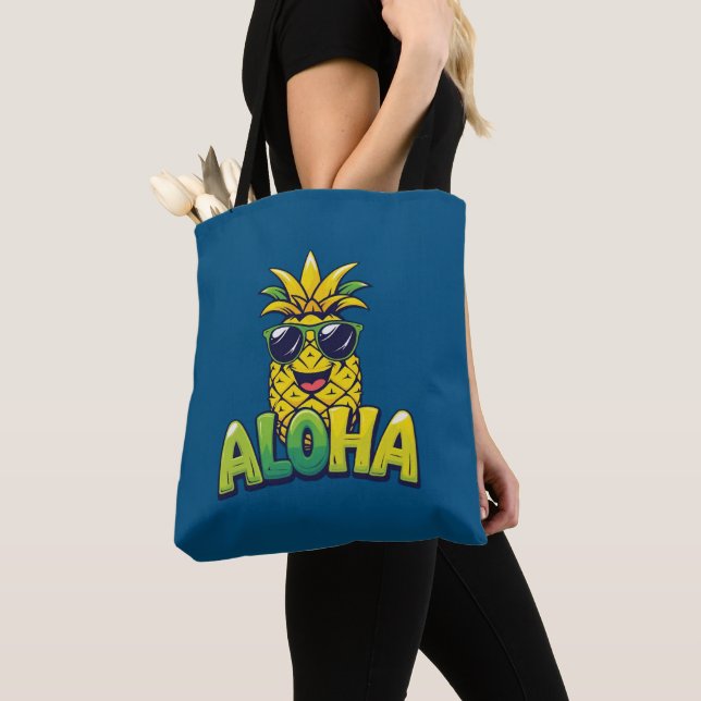Aloha Collection d'ananas Sac fourre-tout Turquois (De près)