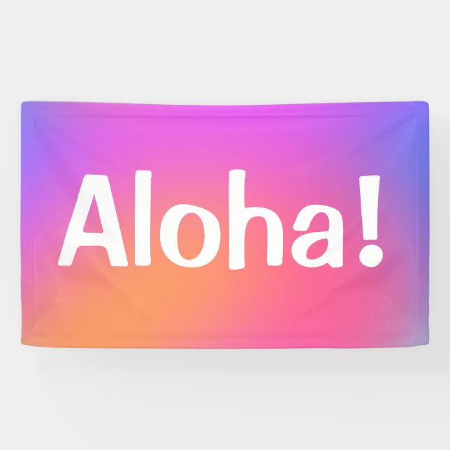 Aloha ! Coloris tropicaux Bannière Luau (Horizontal)