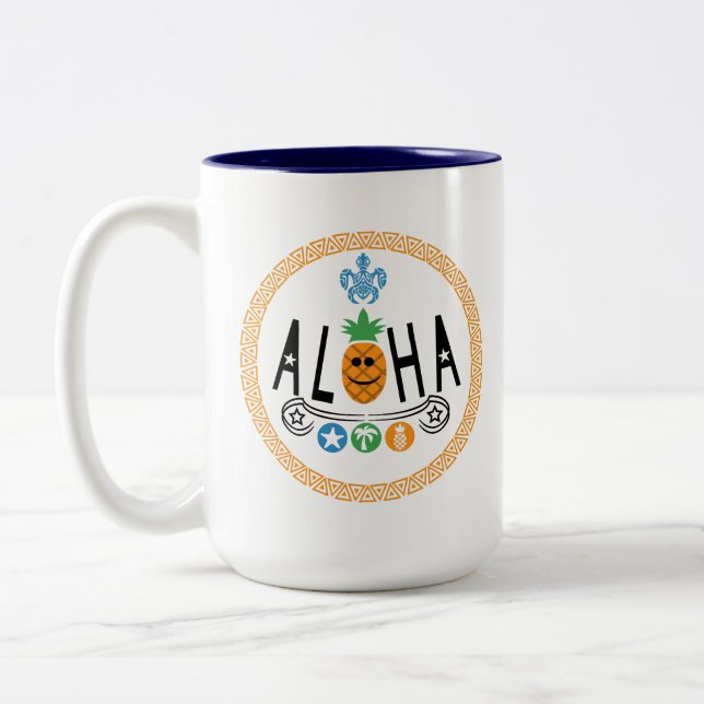Aloha Conception ananas - Mug à deux tons (Gauche)