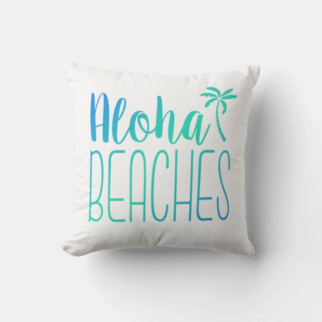 Aloha coussin d'Ombre de turquoise des plages | (Recto)