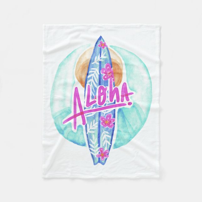 Aloha couvertures hawaïennes d'ouatine de surfer (Devant)