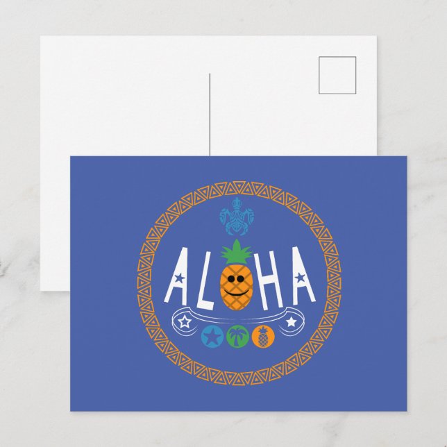 Aloha Design ananas - Carte postale standard (Devant / Derrière)