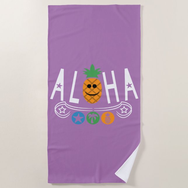 Aloha Design ananas - Serviette de plage (Devant)