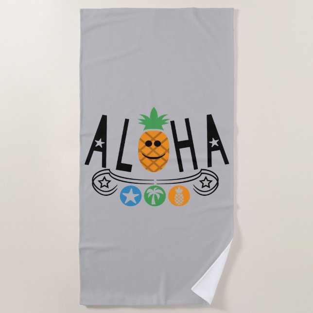 Aloha Design ananas - Serviette de plage (Devant)