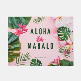 ALOHA ET MAHALO - Rose Vert - Tapis de Porte